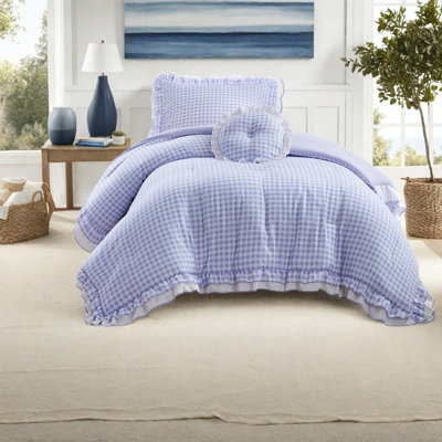 -piece Bedding Sets, Twin/twin Xl, Premium Microfiber, Romantic Gingham Design For All-season Comfort