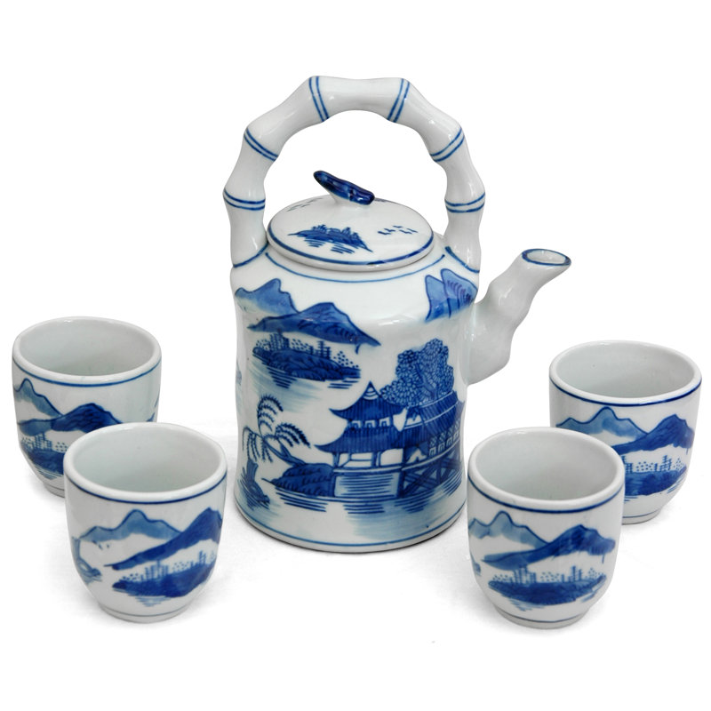 Landscape 5 Piece Porcelain Teapot Set