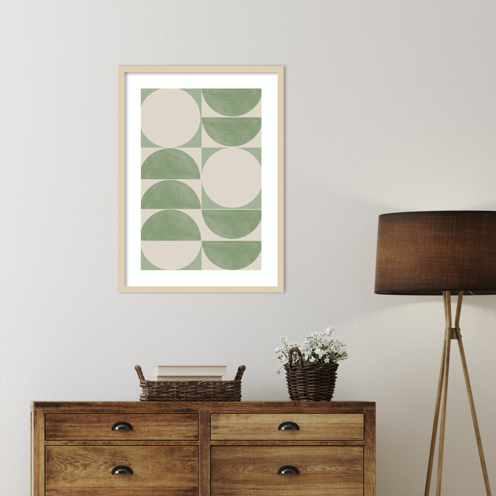 Mid Century Modern 01 Print, Brown, 33" H x 24" W
