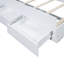 Lit plateforme simple avec tête de lit à DEL, rangement, 3 tiroirs et lit gigogne, blanc - Tiroirs en bois massif, tête de lit et pour l'intérieur-246712519