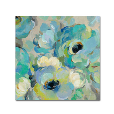 Reproduction d’art sur toile tendue "fraîche de fleurs de bleu