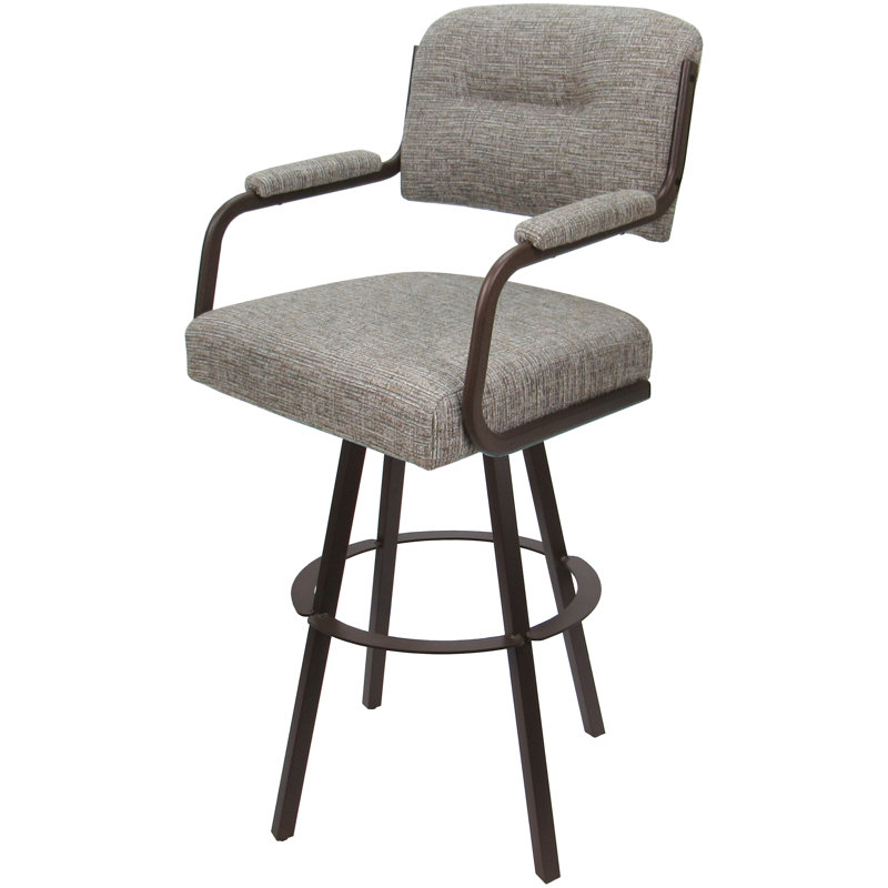 Tabouret pivotant rembourré Cessna, Brun, Brun clair, Counter Stool (26" Seat Height)