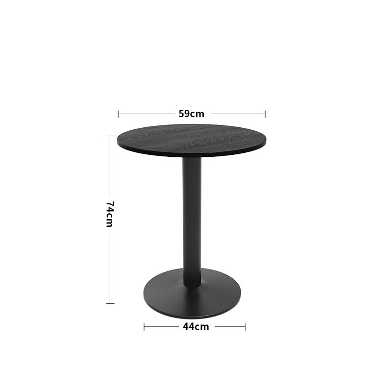 Milyana 59cm Dia Round Dining Table, Black, Black