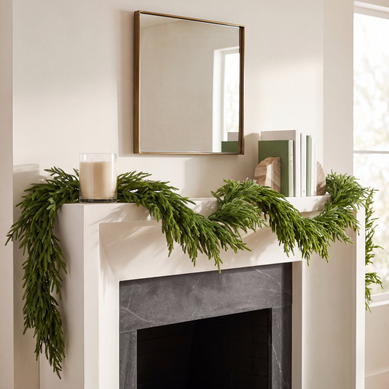 108" Silver Pre-Lit Christmas Garland, 6' L