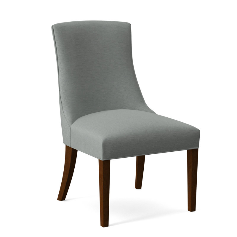 Tuxedo Slipper Dining Chair, White Sugar Performance; 0863-91, Coffee Finish