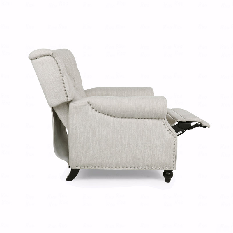 Button Tuffted Heavy Duty Manual Reclining Sofa, Home Theater Style Seating, Pushback With Recliner Function Chair Armchair With Push Back With Recliner Function With Recliner Function With Rivet Decoration Single Sofa Accent Chair For Living Room
