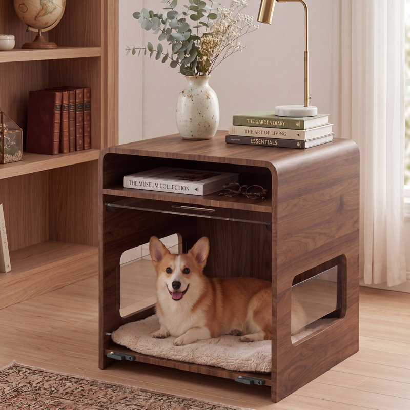 Meuble de 26 po H 26 po x l 21 po x P 24 po avec porte en PET cachée rabattable, rangement intégré et conception respirante