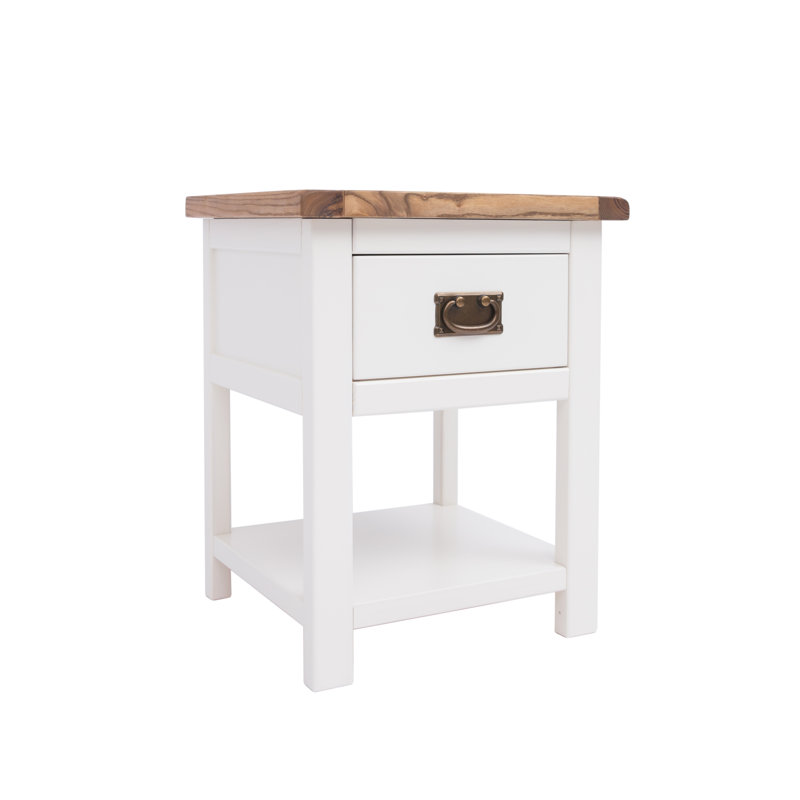 Vann 45 cm W Bedside Table, Off White