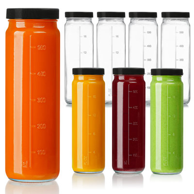 8 Qty 20oz Glass Jars w 100% Airtight Duty Sturdy SCREW Lids, Leak Silicone Gasket (Set of 8)