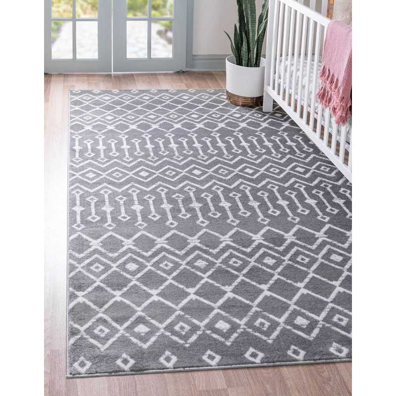 Tapis contemporain Aemtenan couleur pierre, Rectangle 9 pi 10 po x 13 pi