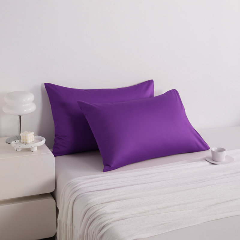 Egyptian-Quality Cotton Bed Pillowcases, 500 Thread Count Cotton Sateen Pillowcases with Envelope Closure - NTBAY, Purple
