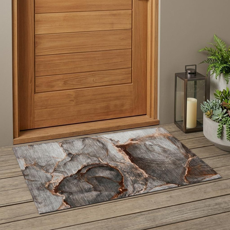 Tapis extérieur lavable antidérapant 2 pi x 3 pi Peach