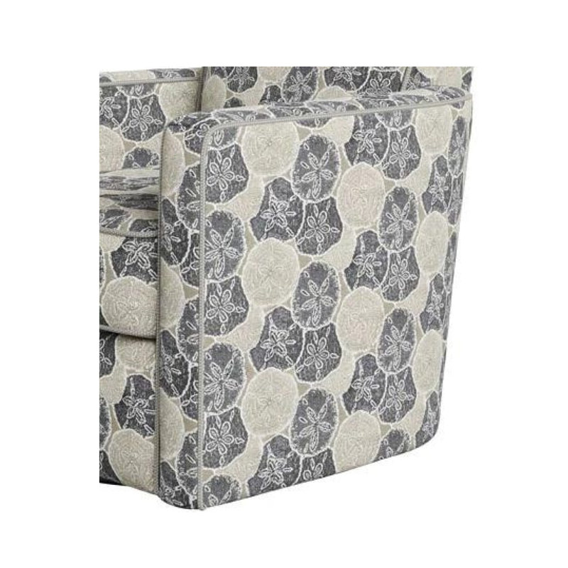 Ballina Swivel Glider Chair, Beige/Blue 100% Polyester