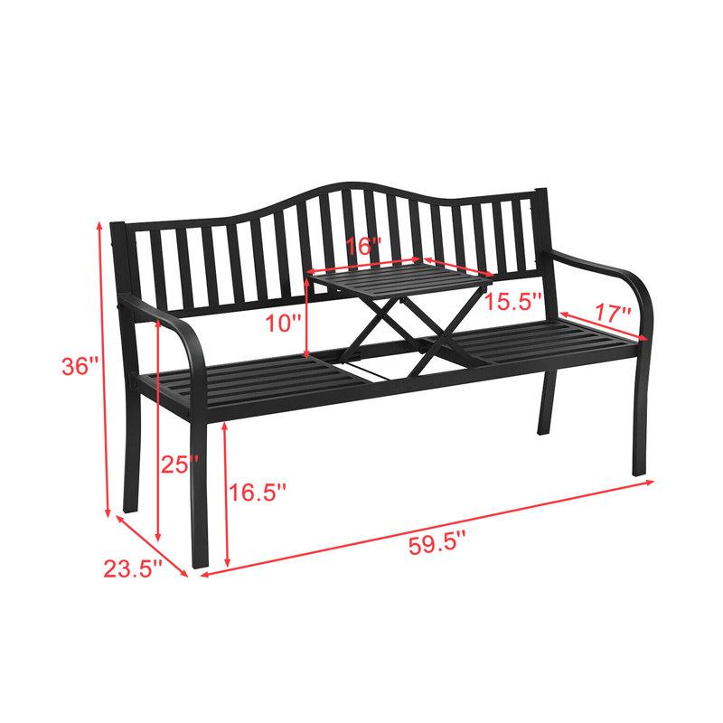 Banc de jardin en acier