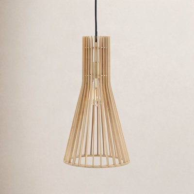 Single Light Solid Wood Iron Dimmable Pendant