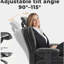 Chaise de bureau en cuir synthétique avec support lombaire et dossier haut, chaise de bureau ergonomique avec appui-tête relevable-1755902283