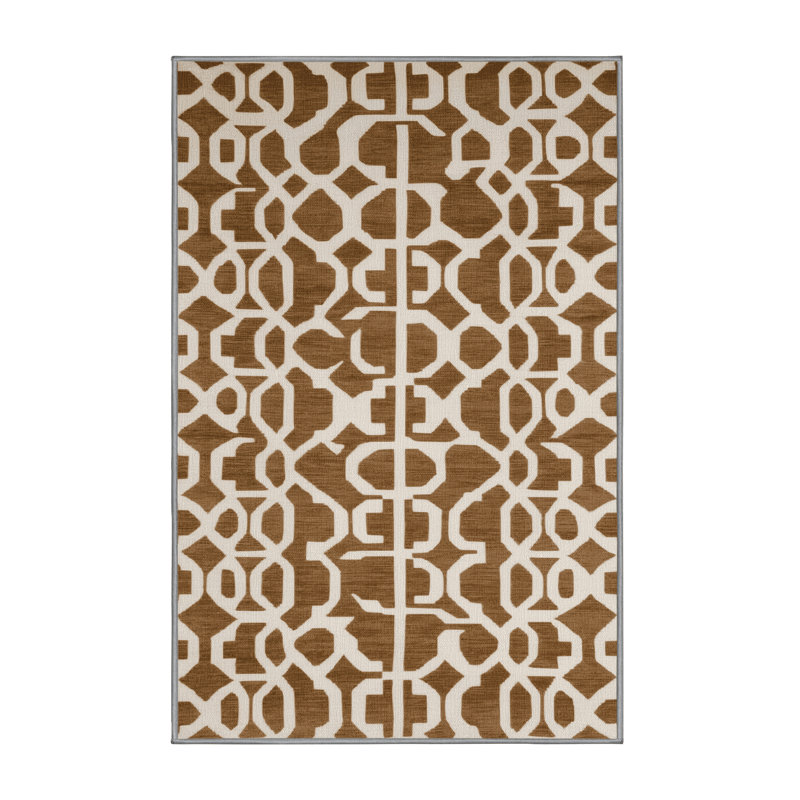Tapis brun treillis lavable à la machine
