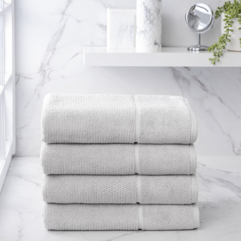 Adarryll Turkish Cotton Plush Bath Towel, Silver