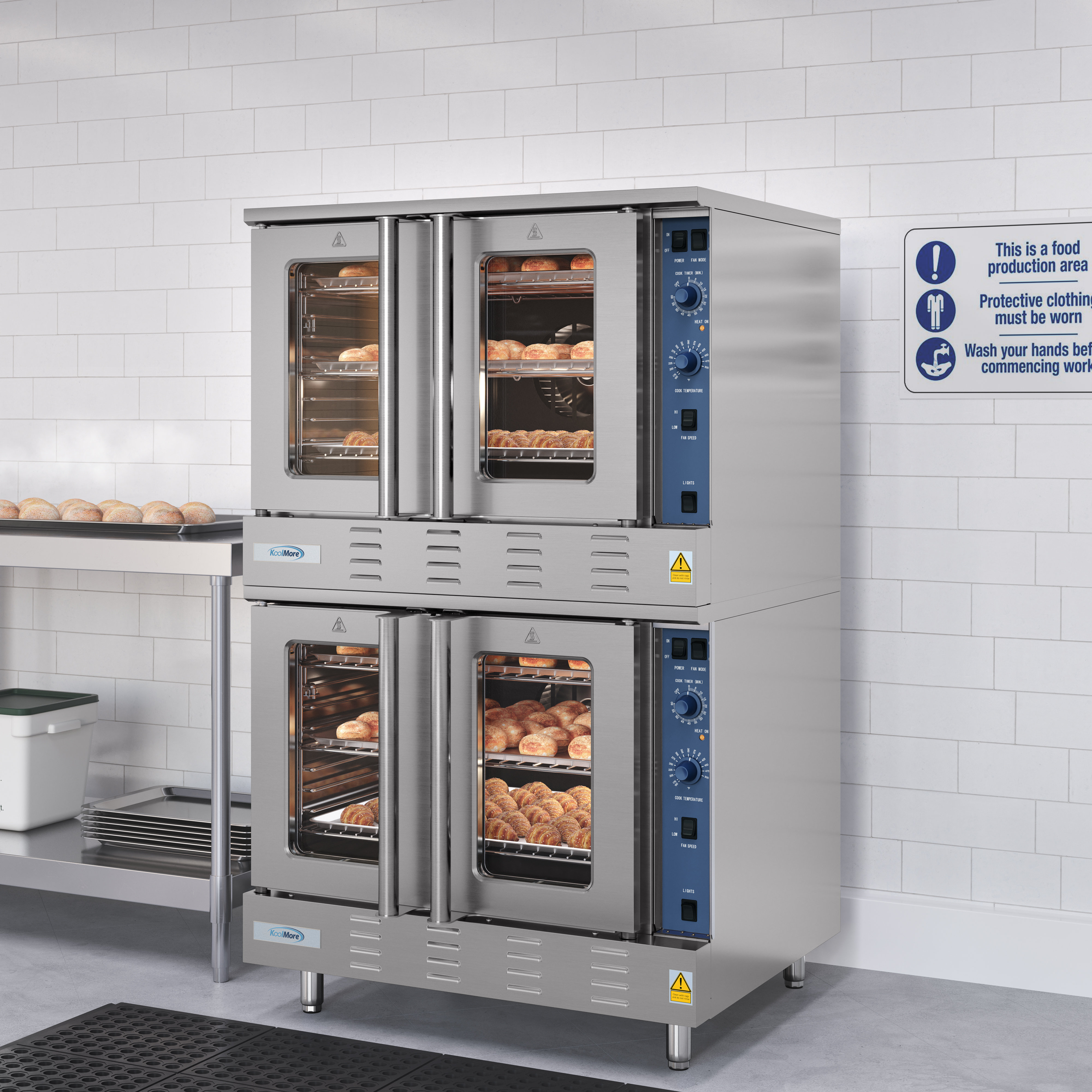 KoolMore 38 in.Double Commercial Natural Gas Convection Oven 108,000 ...