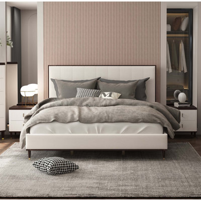 Modern Design and Finish 2-Drawers Nightstand with USB Port, Durable Wooden Bedroom Furniture, 1pc