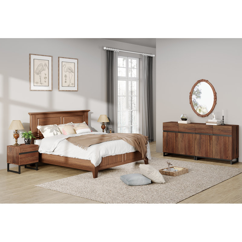 Ensemble de 3 armoires de rangement Millwood Pines Modern, Brun
