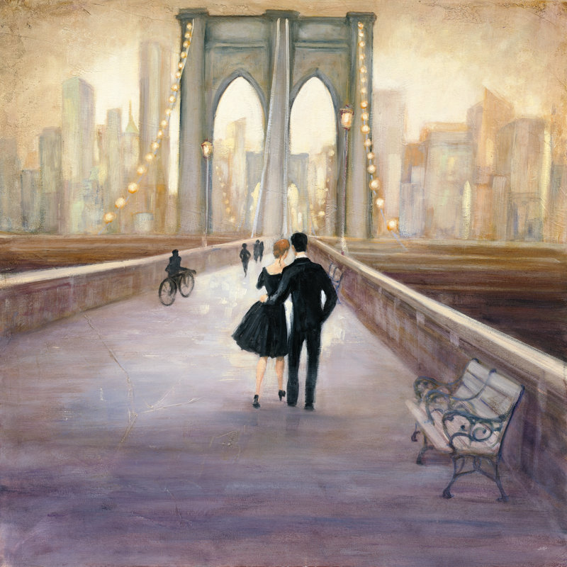 Bridge To NY by Julia Purinton - Wrapped Canvas Painting, 76cm H x 76cm W