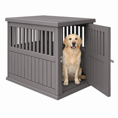 Decorative Dog Crate End Table – Corner Dog House Furniture for Small to Medium Dogs