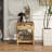 Retro Style Nightstand With Drawer And Open Shelf For Bedroom, Bedside Table With Turned Legs And Metal Handle,-569850393