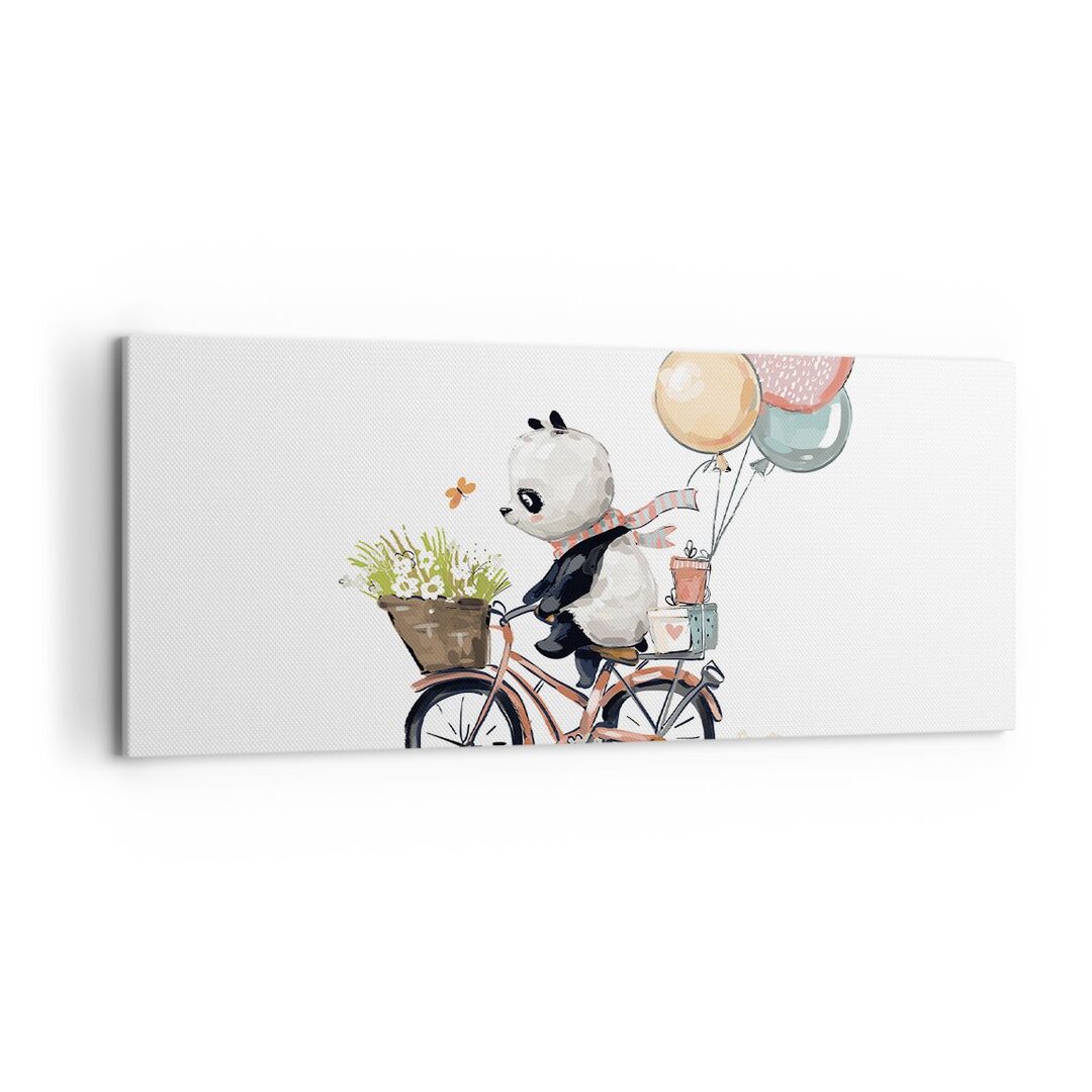 Leinwandbild Panda Bike Children's