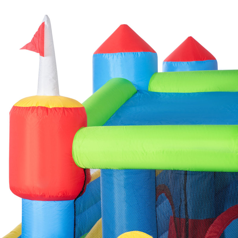Outsunny Bouncy Castle 6-in-1 Kids Inflatable Bounce House 3.9 x 3 x 2m