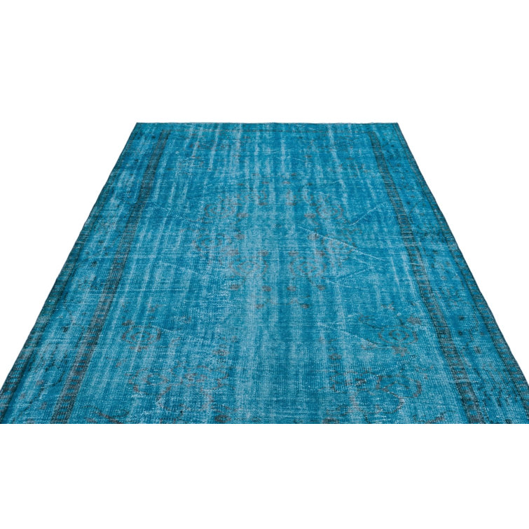 Ebern Designs Atina Turquoise Vintage Wool Handmade Area Rug | Wayfair ...
