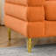 Grand canapé d'angle de 81,5 pouces en forme de L. Design moderne épuré pour la chambre à coucher. Cadre en bois massif et en métal. Matériau orange, rembourrage en mousse. 3 coussins, capacité de siège de 250 lb.-2091264083
