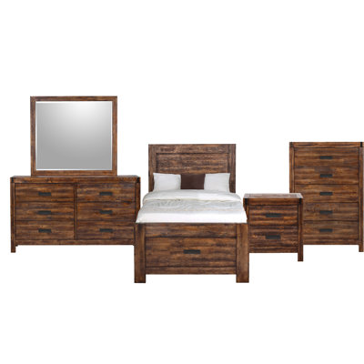 Mork Solid Wood Piece Bedroom Set