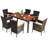 Pecos 6 - Person Acacia Patio Dining Set with Rectangular Table , Cushions Included-1074382704