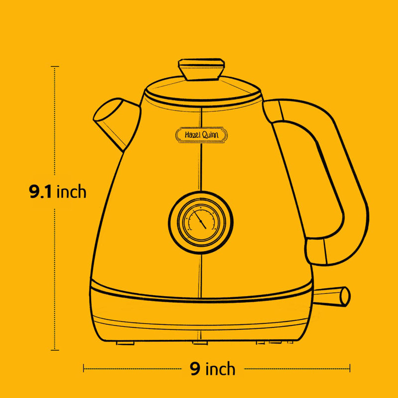 Bouilloire 1,7 litre avec thermomètre, Blanc perle