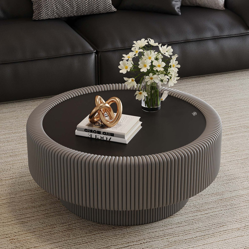 Table basse 31,5 po, Noir/gris, H 15,57 po x l 31,5 po x P 31,5 po