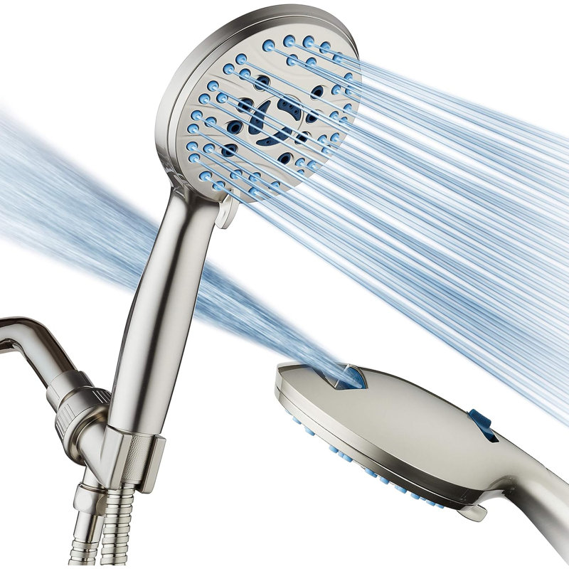 High-Pressure 8-Mode Handheld Shower Head - Anti-Clog, Self-Cleaning, 2-In-1 Power Wash, 6 Ft Hose