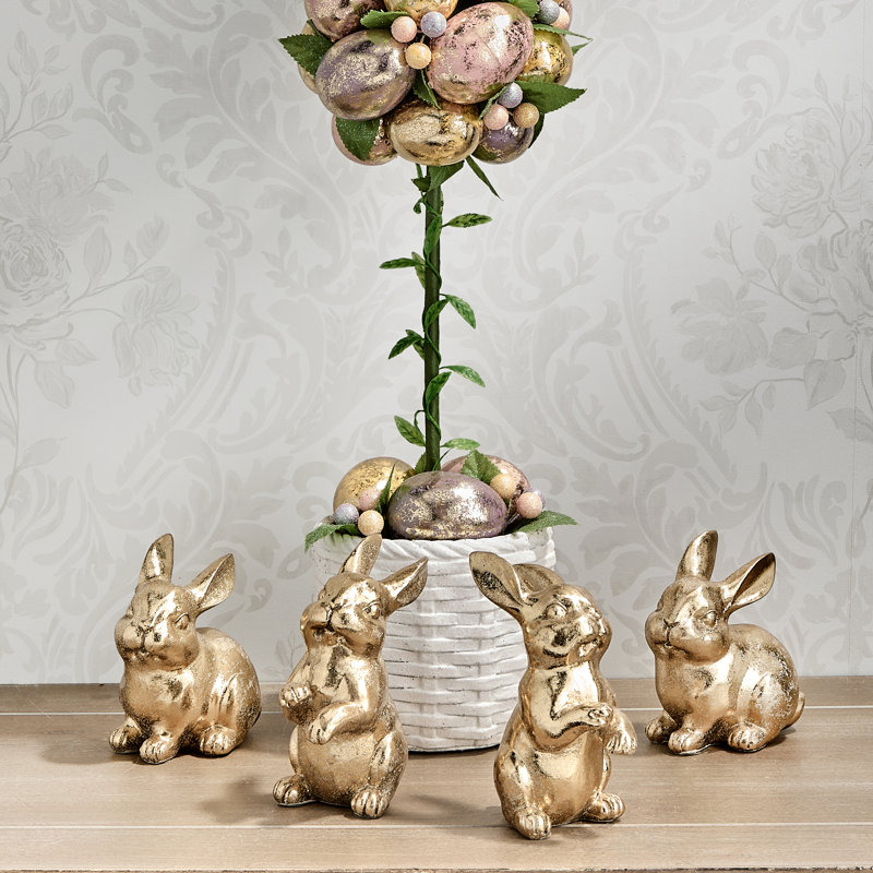 Lapin doré en résine 4-4,5 po