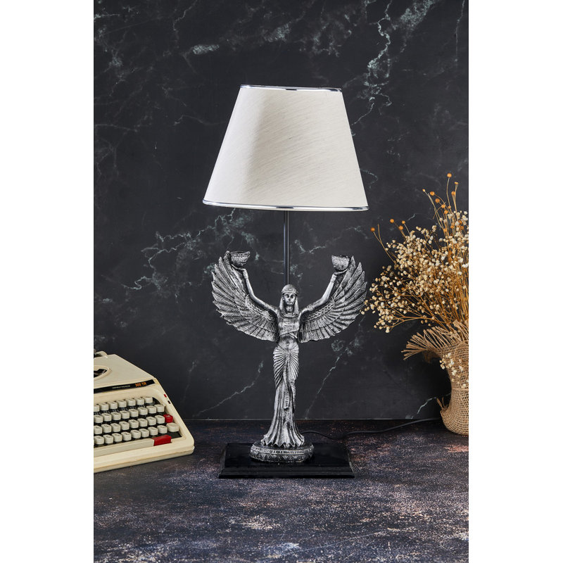 Lampe de table, gris, Blanc