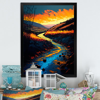 Jaylynn Sunset Reflected in the Mountain River - Print on Canvas