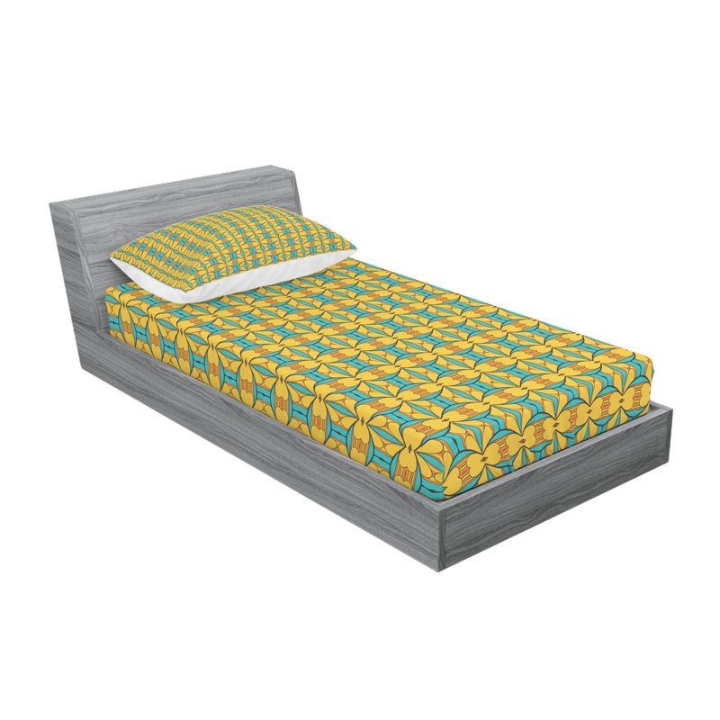 Flowers Microfiber Sheet Set, Twin Sheet Set with Fitted Sheet