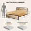 Base de lit plateforme moderne en bois et métal noir avec tête de lit robuste-89669861-89669863