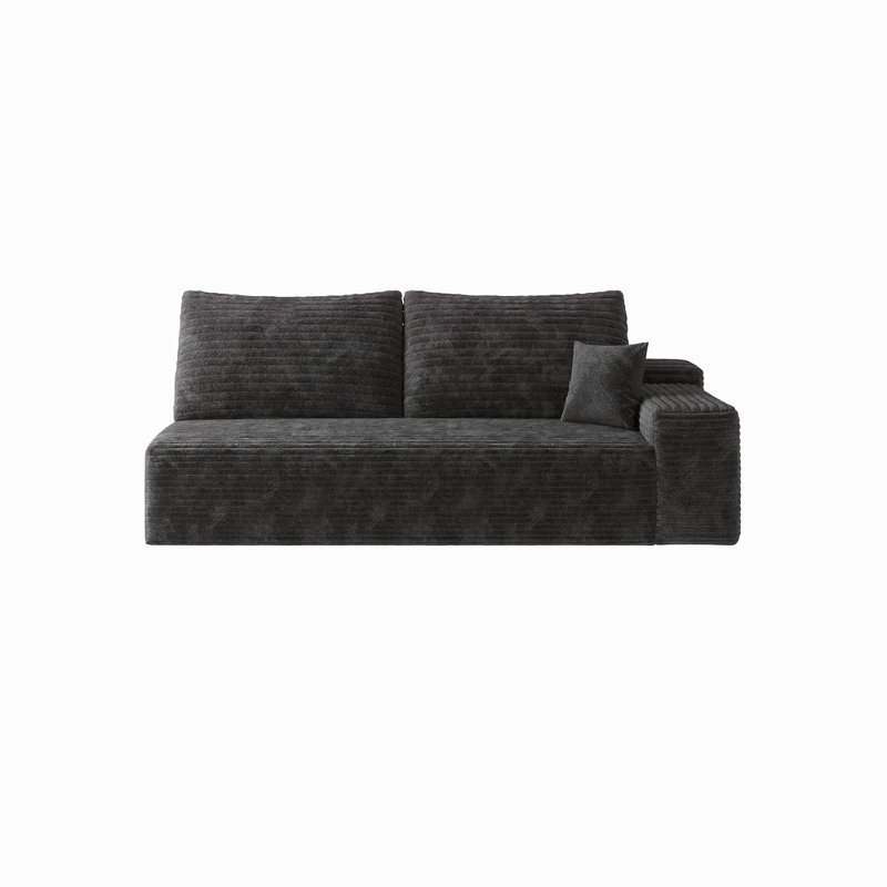 3SEAT-GAUCHE-NOIR-CANAPÉ, Orienté à gauche (vu de face)