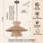 Rattan-Style Pendant Light, 20" Hand-Woven Rope Hanging Lamp, Japandi Boho 1-Light Dimmable Kitchen Island Light for Dining Room & Bedroom, Antique Brass