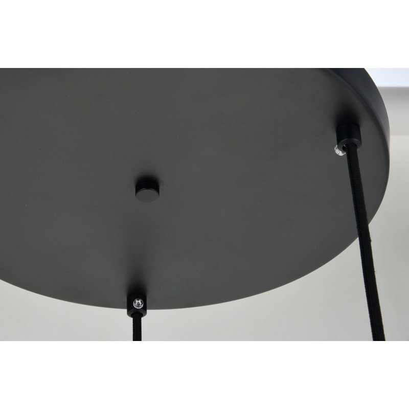 Snead 3-Light Globe Cluster Pendant, Black, Clear, 87" H x 18.1" W x 18.1" D