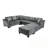 U-Shaped Sectional Sofa With Movable Storage Ottoman-2057545062