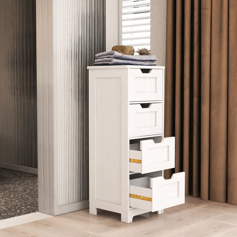 4 armoires blanches - pour une salle de bain bien rangée et fonctionnelle, un salon, une cuisine avec 4 tiroirs, un espace pour peindre votre espace