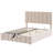 Hydraulic Storage Upholstered Bed - Beige Comfortable Design Elegant Platform With System