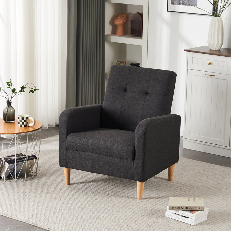 Dannyell 29'' Wide Tufted Accent Armchair - Solid Wood Legs