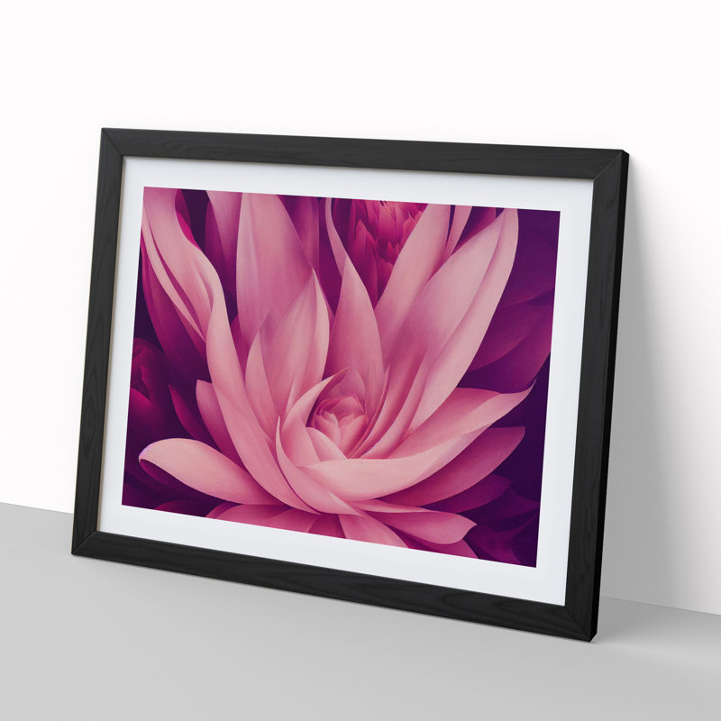 Beautiful Modern Flower - Single Picture Frame Print, Black Framed, 25cm H x 34cm W x 2cm D